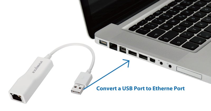 Edimax USB 2.0 Fast Ethernet LAN Adapter, USB to RJ45 100Mbps Network LAN Converter, Plug and Play, Windows, MacBook Pro/Air and More, EU-4208, White - Image 2